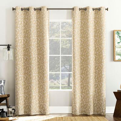 Wide Width Satti 100% Blackout Rod Pocket Panel by BrylaneHome in Gold (Size 40