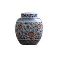 Sealed Jar Food Storage Containers Ceramic Tea Can Double-layer Sealed Can Antique Blue and White Landscape Tea Can Ceramic Sealed Can Storage Tea Can Ceramic Container For Storage Of Coffee Beans(M)
