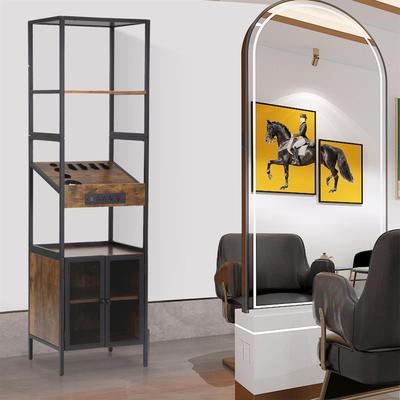 Vintage Brown Salon Storage Cabinet - Vintage Brown