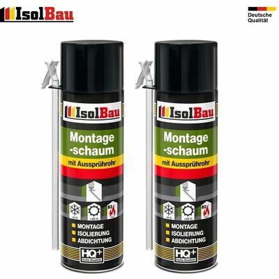 2 x 500 ml montageschaum mit aussprührohr pu-schaum bauschaum 1K Image