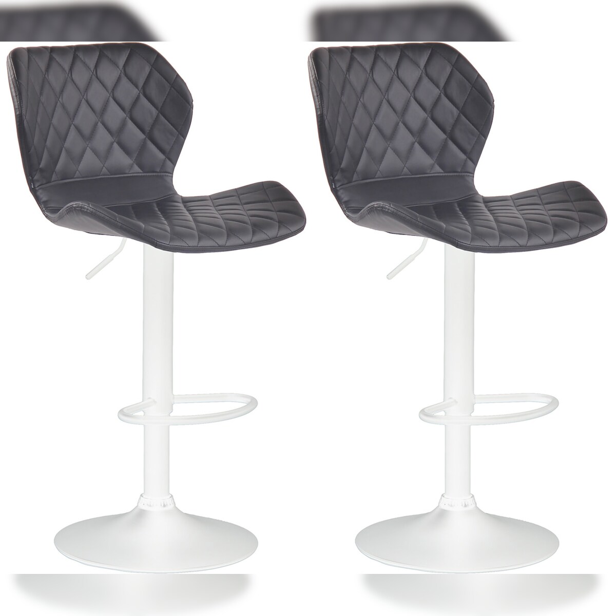 CLP 2er Set Barhocker Cork Kunstleder schwarz/weiß Image