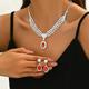Bridal Jewelry Sets Two-piece Suit Imitation Diamond 1 Necklace Earrings Women's Classic Sweet Lovely Briolette Drop Precious Diamond Water Drop Jewelry Set For Wedding Gift