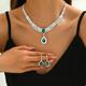 Bridal Jewelry Sets Two-piece Suit Imitation Diamond 1 Necklace Earrings Women's Vintage Dainty Sweet Lovely Classic Love Precious Diamond Water Drop Jewelry Set For Wedding Gift
