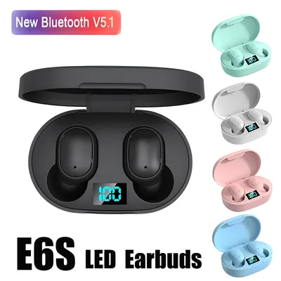 E6S TWS Wireless Headphones Bluetooth Earphone 5.0 Stereo Headset Earbuds with Microphone for Iphone