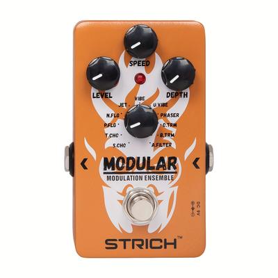 Strich Modular 11-mode Modulation Pedal - Electric Guitar Effects With Chorus, Phaser, Tremolo, , Vibrato, Auto Filter, True Bypass For Guitarists