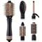 TEMU 5 In 1 Hot-air Blow Hair Dryer Brush - Set For 1 Step Drying And Styling Hair, Negative Ionic, Ceramic Barrel, Detachable, Multiple Temp Settings For Women Middle To Long Hair, Black-golden