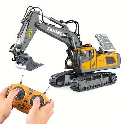 Remote Control Excavator Toy, Construction Toy With A Metal Shovel, Lights, Various Simulated Sound Effects, 2.4ghz 680-degree Rotation, Car Toy