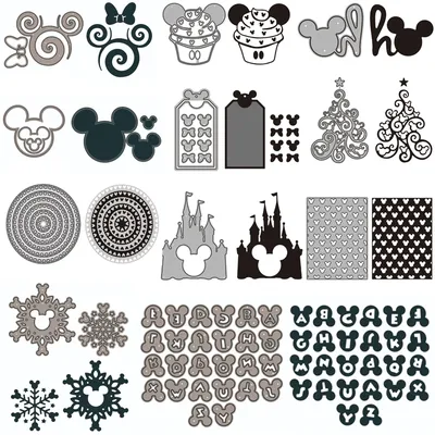 Disney Mickey Mouse Head Cutting Dies Alphabets Frames Diecut for DIY Scrapbooking Embossing Paper