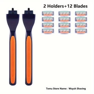 Classic Orange Black Color Razor, 4-layers Blade Razor, Manual Safety Razor, Shaving Tools, Hair Care Tools Father's Day Gift