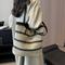 TEMU Large Chic Striped Woven Tote Bag - Wrinkle-resistant Fabric, Spacious Shoulder Beach & Shopping Bag For Women With Black And , Beach Bag