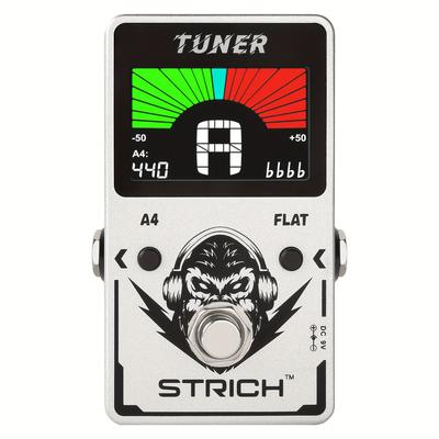 TEMU Strich Guitar Tuner Pedal With Large Color Screen - Precision Chromatic Drop Tuning, 430-450hz A4, True Bypass For Electric Guitar & Bass