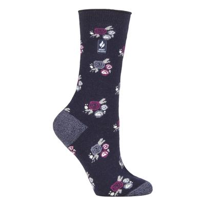 Heat Holders - Ladies Ultra Lite Thermal Brushed Inner Yarn Design Socken - Navy (Murcia) Image