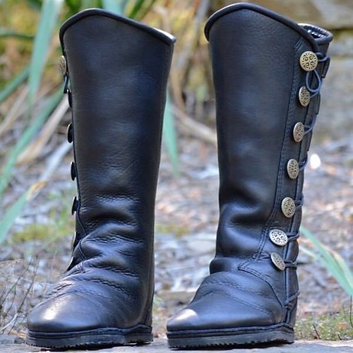 Mittelalterlich Renaissance Schuhe Wikinger Kreuzritter Kostüm Damen Seeräuber Steampunk Halloween Karneval Maskerade Party / Abend LARP Renaissance-Messe Erwachsene Schuhe Image