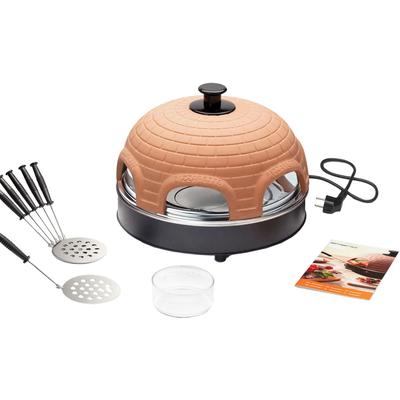 EMERIO Pizzaofen "PO-115984", orange (terracotta, schwarz), B:40,5cm H:27cm T:40,5cm, Pizzaöfen, Mini-Pizzaofen mit 2 Heizkreisläufen