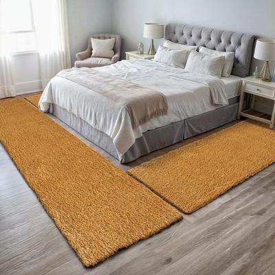 Hochflor-Bettumrandung MY HOME "Banji", gold (goldgelb), H:37mm, Obermaterial: 100% Polypropylen, Bettumrandung, Uni Farben, weich und flauschig, auch als Läufer & in rund erhältlich Image