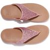 Dianette FITFLOP "Lulu", Damen, Gr. 37, rosa (rosé), Synthetik, unifarben, Glitzer, modisch, Schuhe Zehentrenner Dianette, Badeschuh, Sandale, Sommerschuh mit Glitter Bandage