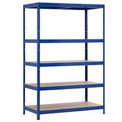 Blau Modulares Regal mit 5 verstellbaren Böden, 180 x 120 x 60 cm, 1250 kg, O91 Image