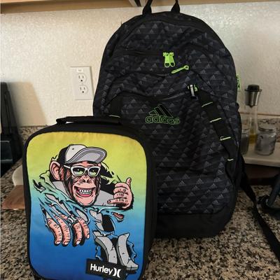 Adidas Bags | Backpack And Lunch Bag | Color: Black/Green | Size: Os