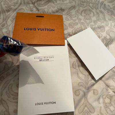 Louis Vuitton Accessories | Louis Vuitton Gift Tag, Card And Envelope Fur Message Plus Blue Lv Ribbon | Color: Blue | Size: Os