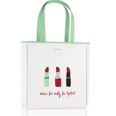 Kate Spade Bags | Clinique X Kate Spade Lipstick Tote Bag Nwt | Color: Green/White | Size: Os