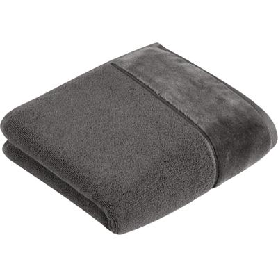 Handtuch VOSSEN "Pure", grau (lavastone), B:60cm L:110cm, Webfrottier, Obermaterial: 100% Baumwolle, Handtücher (Packung), Baumwolle & VEGAN, mit eleganter Veloursbordüre Image