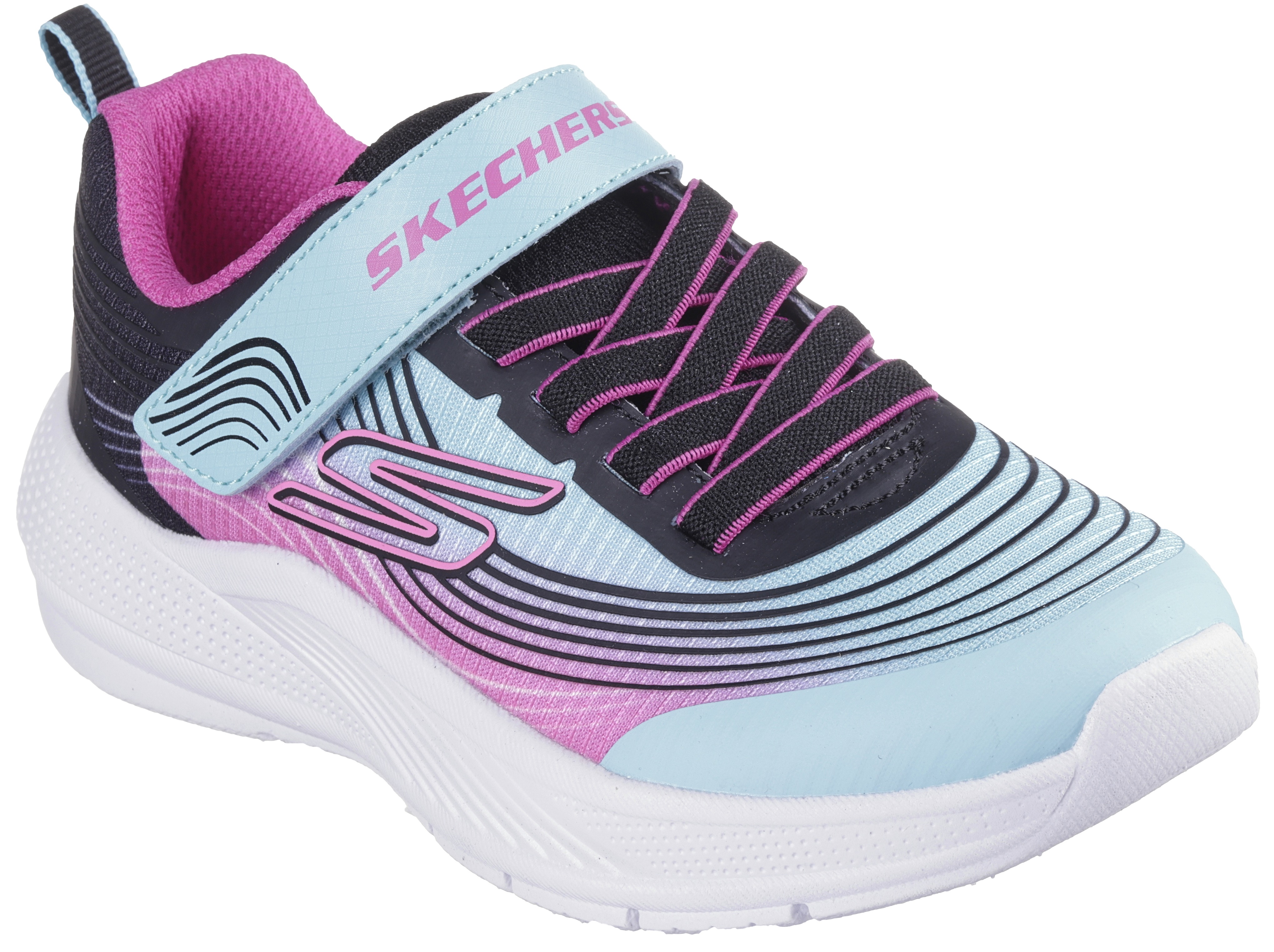 Sneaker SKECHERS "MICROSPEC ADVANCE", Mädchen, Gr. 29, blau (navy, multifarben), Synthetik, Textil, Schuhe Sneaker, Klettschuh, Freizeitschuh mit Gummizug und Klettverschluss