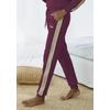Sweathose S.OLIVER, Damen, Gr. 36/38, N-Gr, rot (dunkelrot), Sweatware, Obermaterial: 95% Baumwolle, 5% Elasthan, unifarben mit Farbeinsatz, casual, bequem normal, Hosen, mit Seitenstreifen und Pipings, Loungewear