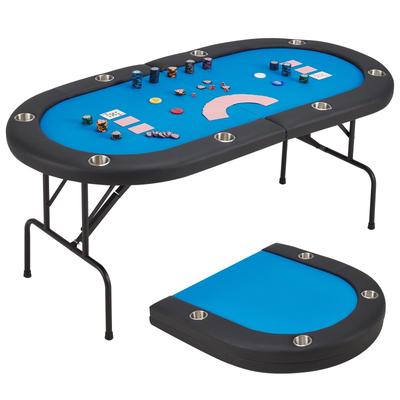 AVAWING 8 Players Foldable Game Poker Table with Cup Holder