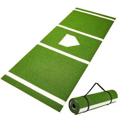 VEVOR Baseball Softball Hitting Batting Mat Indoor/Outdoor Softball Mat Portable Practice Mat with Tightening Rope, Green