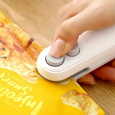 TEMU Mini Snacksbag Sealer, Rechargeable 2 In 1 Bag Heat Sealer With Cutter For Chip, Plastic Bag Re-sealer Keep , Small Sealing Machine With A Cutter Blade, Heat Vacuum Sealer, Usb Rechargeable