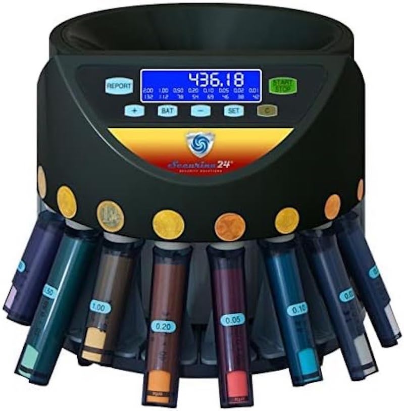 Securina24 Münzzähler Münzählmaschine SR-1200 LC mit Abhülsung und Starterpaket Münzhülsen Image