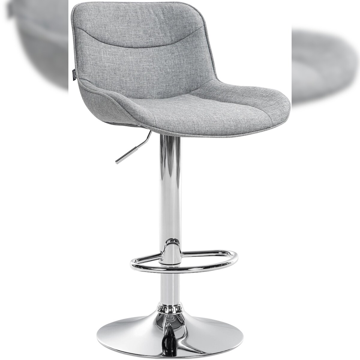 CLP Barhocker Vonore Stoff grau/chrom Image