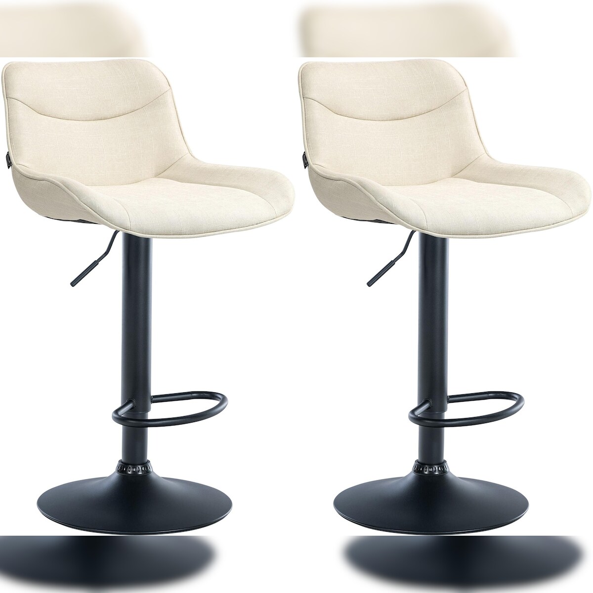 CLP 2er Set Barhocker Vonore Stoff creme/schwarz Image