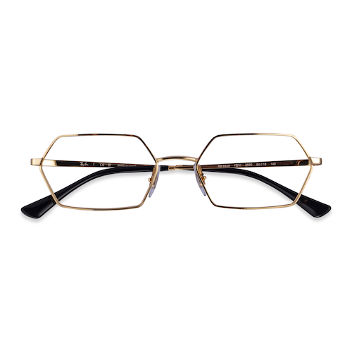 Unisex s geometric Gold Metal Prescription eyeglasses - Eyebuydirect s Ray-Ban RB6528 Yevi