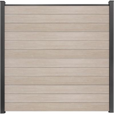 GroJa BasicLine schmal PVC-Steckzaun Sichtschutzzaun Sheffield Oak Sichtschutz Steckzaun Lamellenzaun