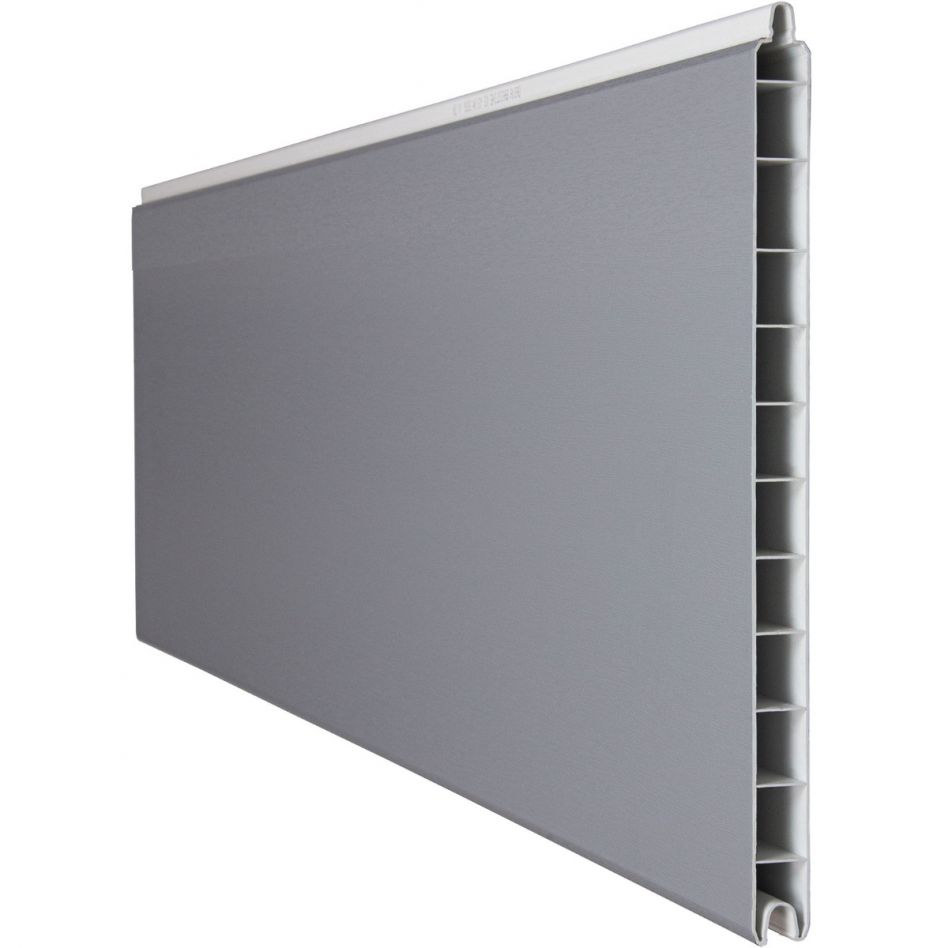 GroJa BasicLine Premium PVC-Steckzaun Sichtschutzzaun Silbergrau Einzelprofil Sichtschutz Lamellenzaun Image