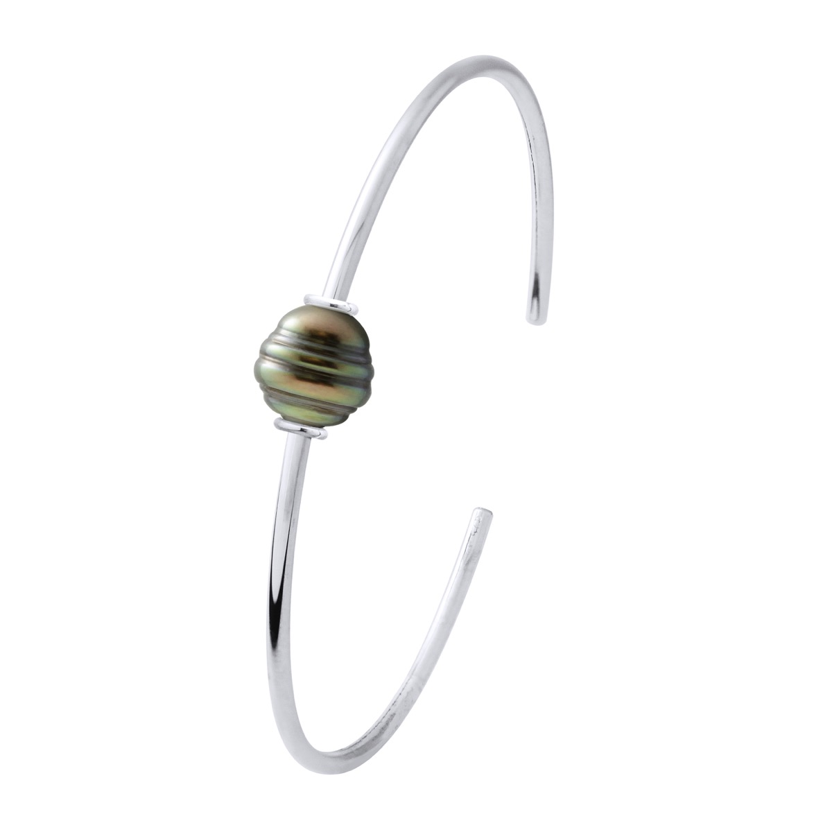 Armreif – Silber 925 – echte Tahiti-Zuchtperle, eingekreist, 9–10 mm Image