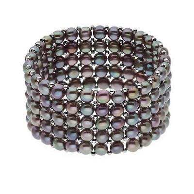 Armband 5 Reihen aus echten Süßwasserperlen 4 mm Image