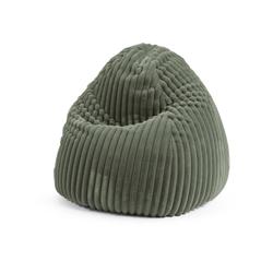 Pouf poire XXL d'intérieur velours sauge 80x130 cm