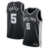 San Antonio Spurs Nike Icon Swingman Jersey - Black Stephon Castle Unisex