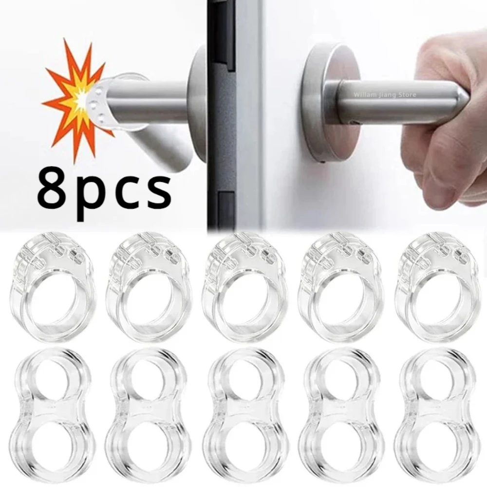 1/8Pcs Tür Stop Silikon Türgriff Puffer Wand Schutz Türgriff Stoßstange Möbel Schutz Crash Pad Stoßfest ring