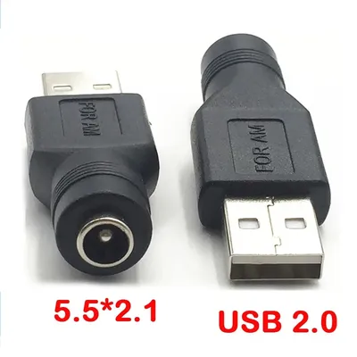 AC TO DC Adapter Plug DC Female to USB Male Female DC 5.5 * 2.1MM Power Converter 12V Plug Charging Adapter Converter USB Plug