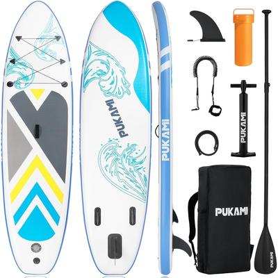 BOSSIN Inflatable Paddle Board for Adults,10.6' Stand Up Paddle Board with Premium SUP Accessories & Carry Bag,Paddle,Pump,Leash