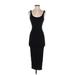 Fashion Nova Cocktail Dress - Midi Scoop Neck Sleeveless: Black Solid Dresses - Women's Size Small