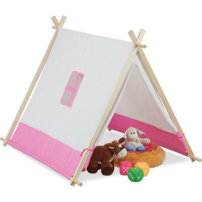 Tipi Zelt für Kinder, flach, Kinderzimmerzelt, HxBxT: 92 x 120 x 86 cm, drinnen, Wigwam Kinderzelt,