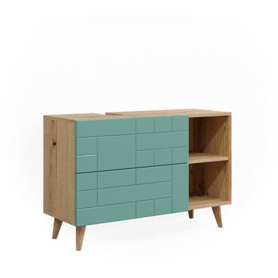 Vicco - Waschbeckenunterschrank Rudi, Mintgrün, 90 x 59 cm mit 2 Schubladen