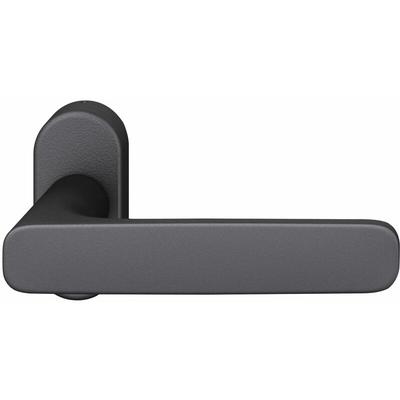 FSB - Rahmentürdrücker 09 1289 Hochhaltefeder b ovale Rosette Aluminium schwarz Image