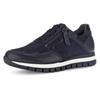 Keilsneaker GABOR "Turin", Damen, Gr. 39, blau (nachtblau), Ziegenveloursleder, Glattleder, sportlich, Schuhe, Freizeitschuh, Halbschuh, Schnürer mit Komfortweite H (=sehr weit)