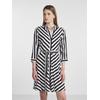 Hemdblusenkleid Y.A.S "YASSAVANNA 3/4 SHORT SHIRT DRESS S. NOOS", Damen, Gr. L (40), N-Gr, weiß (star weiß stripes:with schwarz stripes), Web, Obermaterial: 100% Viskose, gestreift, modisch, V-Ausschnitt, 3/4-Ärmel, Kleider, Sommerkleid