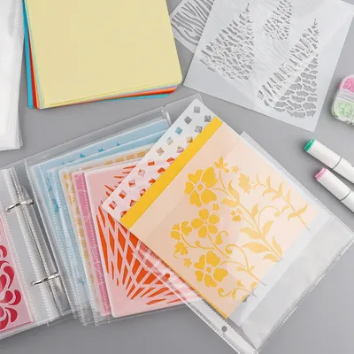 Cookie Stencil Die Storage Book Binder 6X6 Stencils Stamp Storage Folder Page Storage Containers for